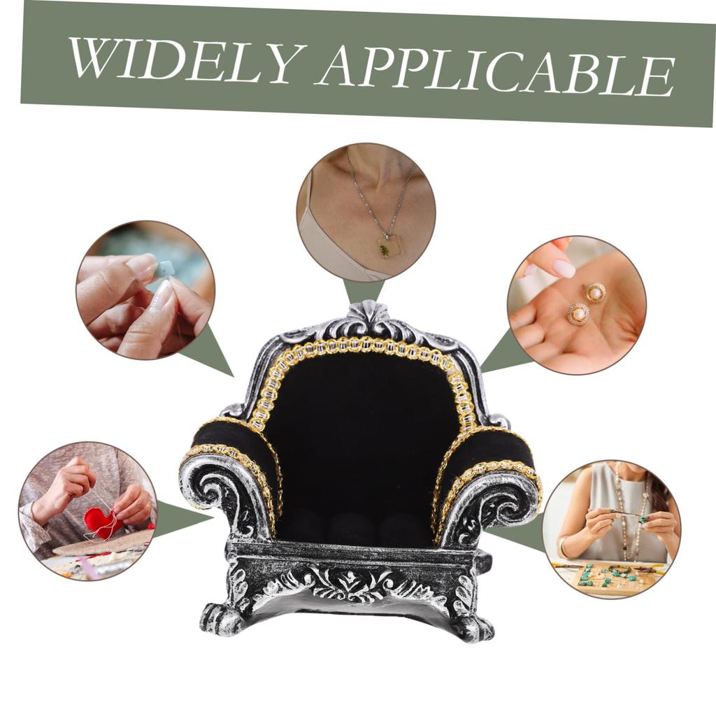 STOBOK Ring Jewelry Ring Display Jewelry Miniature Photography Ring Display Stand Stand, Sofa-Shaped, Black, Stand, Stand, Velvet-Look Storage,
