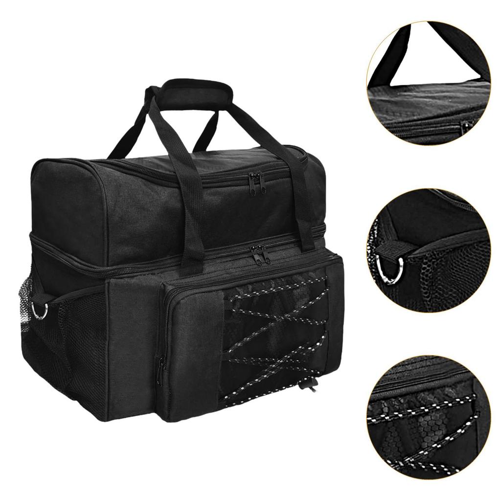Professional Bowling Ball Bag with Top Handle and Shoulder Strap Double Ball Bowling Bag for Outdoor Activities Practice Gym