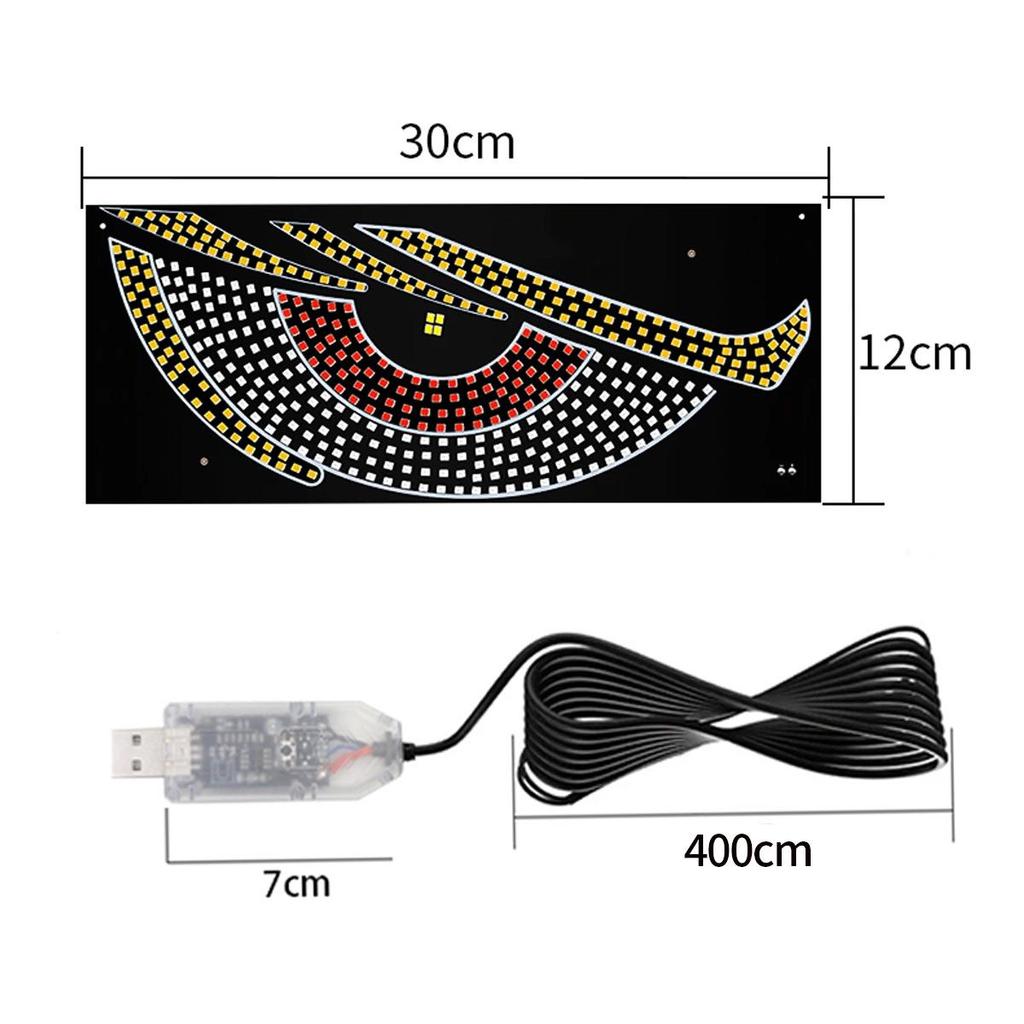Dynamic Demon Eye LED Car Windshield Light - USB Powered Display for Front and Rear