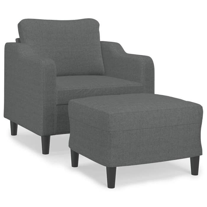 VidaXL Fauteuil avec repose-pied Gris foncé 60 cm Tissu, canapé, fauteuil, fauteuil TV, canapé simple, canapé, canapé relax, 3201128