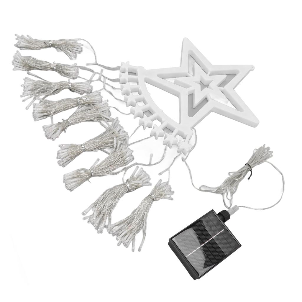 Christmas Tree Waterfall Lights Solar 350LED 8 Modes Waterproof Waterfall String Lights With Remote