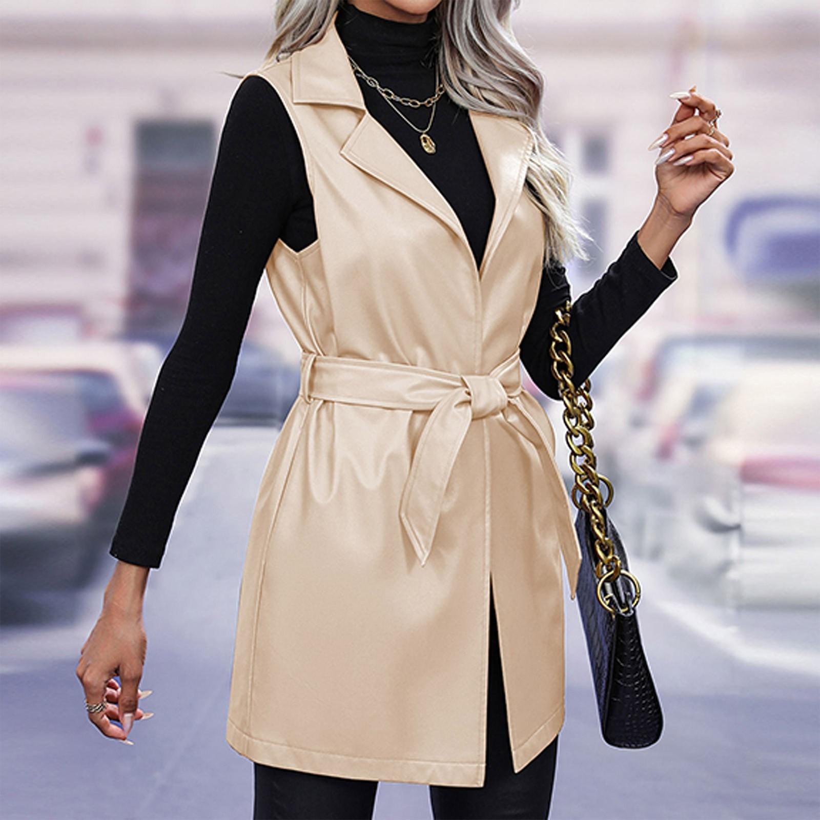 

Women s Slim Fitting Jacket Women s Motorcycle Wear, Standing Collar Leather Jacket L бежевый