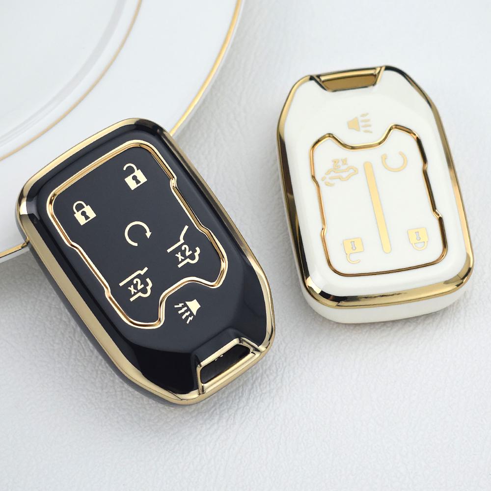 New Car Key Cover Case fob For Chevrolet Suburban Silverado GMC Terrain Yukon Tahoe Sierra Smart Auto Accessories Key Ring