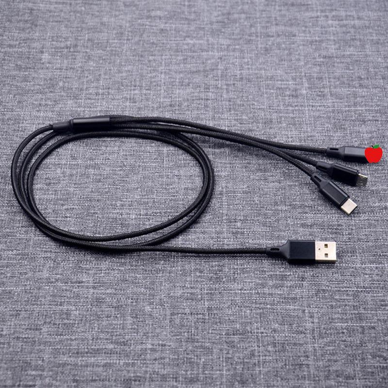 Transparent 100W 3-in-1 Type-C Fast Charging Cable - 6A Flash Charge, One-to-Three Functionality