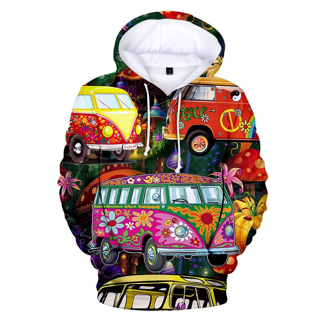 Sweater met capuchon en lange mouwen met print voor heren en dames in de lente en de herfst