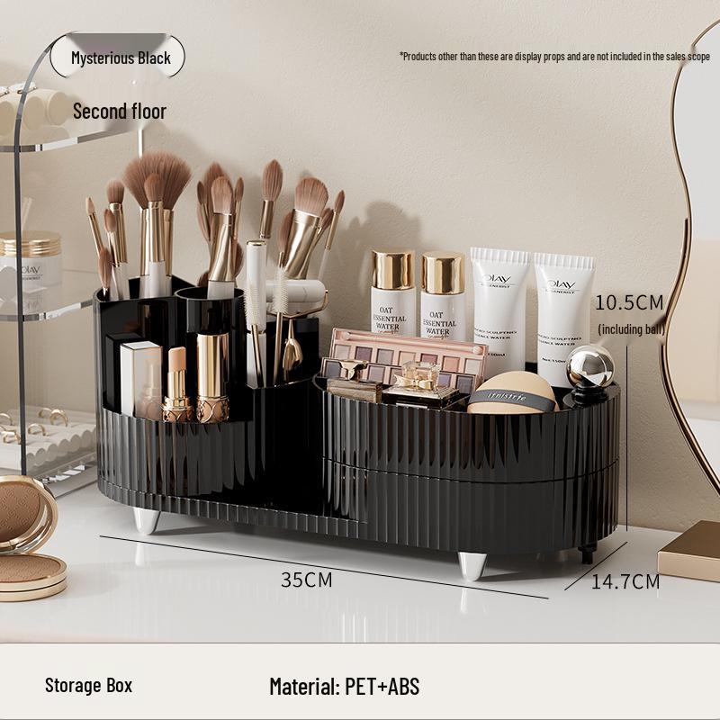 

uForu Rotating Cosmetic Organizer: Spacious Compartmented Holder for Skincare, Lipstick, and Office Supplies