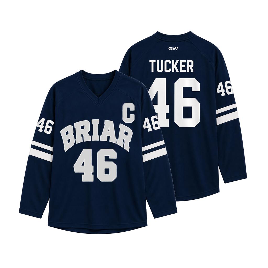Unisex Fashion Athletic Pullover Off-Campus Style Long Sleeve Sports Jersey with Number and Letter Print for Casual Wear