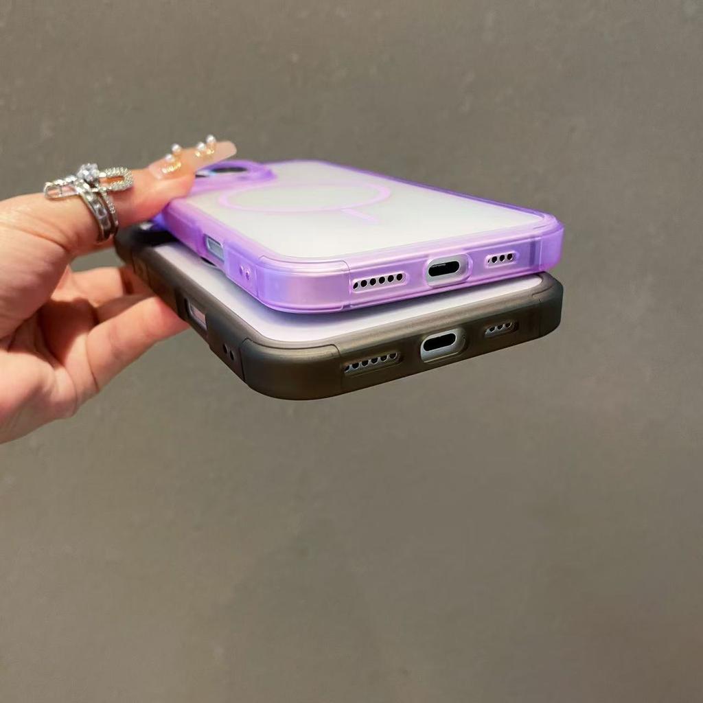Luxury matte clear shockproof protective cover for iPhone 16 15 14 13 12 11 Pro Max Plus Magsafe magnetic wireless charging case