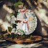 Snowman Wreath Metal Round Sign Rustic Iron Wall Art Plaid Border Christmas Door Decor