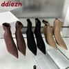 Fashion Fashion Flock Women Ankle Boots Zippers Shoes Female Thin Heels Pointed Toe Sexy Ladies Short Modern Boots Pumps Shoes