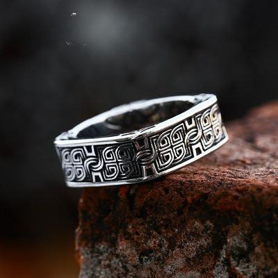 2025 Simple Pattern Ring European and American Retro Personalized Men's Ring