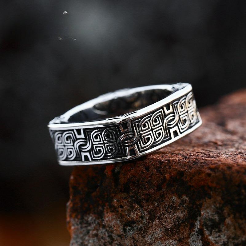 

2025 Simple Pattern Ring European and American Retro Personalized Men s Ring 11