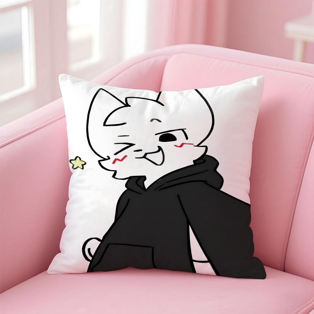 Cartoon F-Furry F-fandom Cushion Cover Comfortable Reversible Pillow Cover Ideal for Car Sofa Bedroom & Beyond