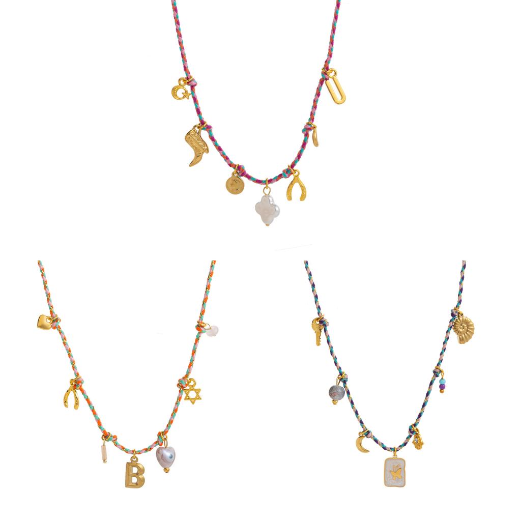 Titanium Steel Necklace With Braided Chain For Summer Fashion Accessories