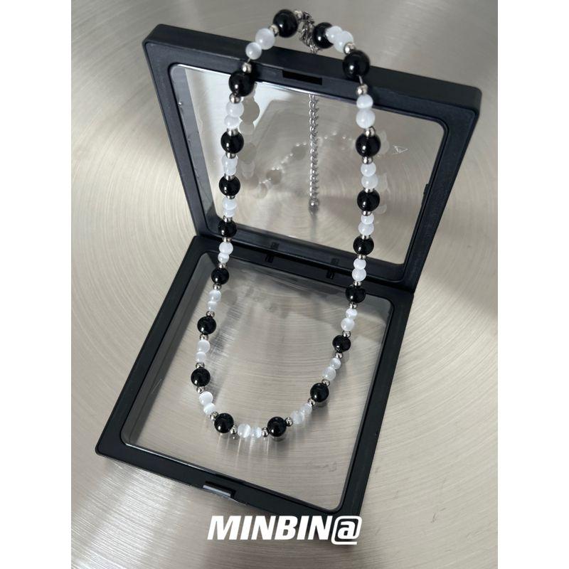 

Minbin Original Fashion Brand Short Pearl Necklace Opal Black Pearl Cat s Eye Necklace