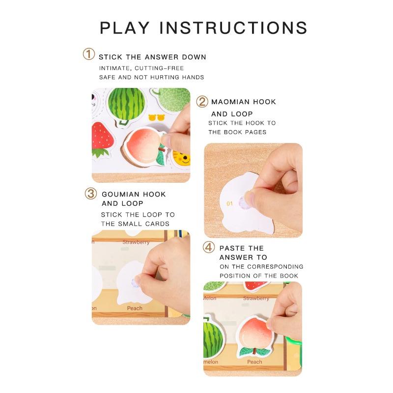 Montessori Repeatedly Sticker Busy Card Book Baby Paste Readings Numbers Matching Puzzle Game Educational Toys For Kids Gifts