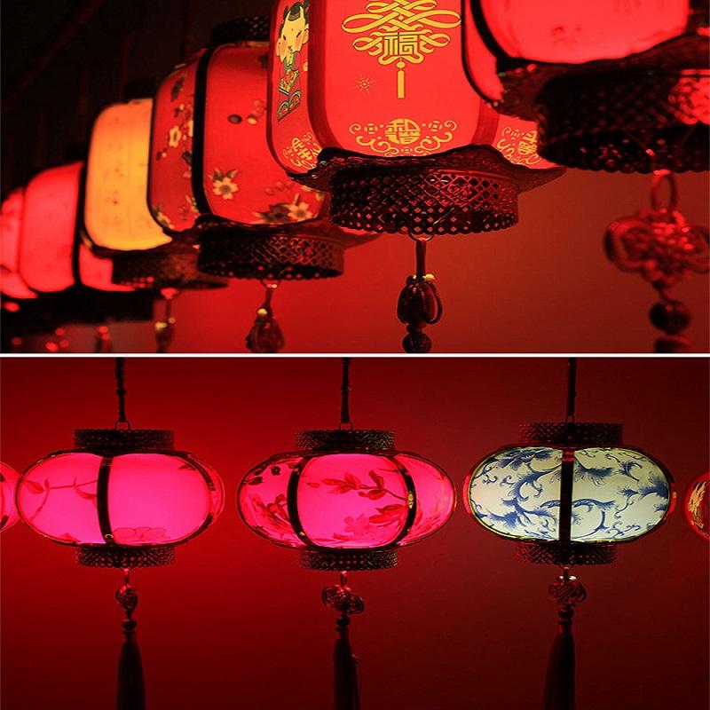 Portable Blossom Flower Light Lamp DIY Retro Style Chinese Lantern Palace Glowing Lanterns For Mid-Autumn Festival Party Decor