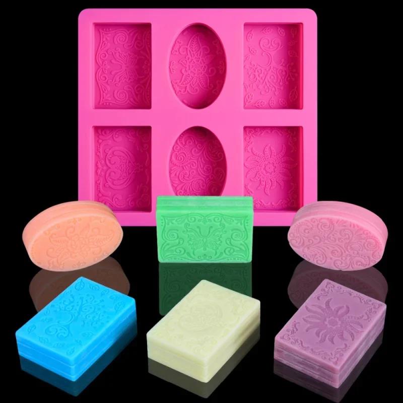 Kitchen Creative Handmade Molds 6 Hole 3D Candle Mold Silicone Soap Making Mold Candle Shaping Resin Craft Home Decor Mold