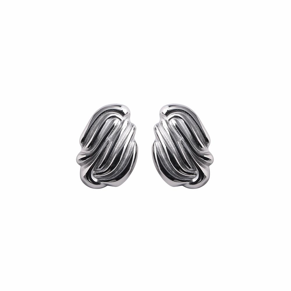 CARLIDANA New Arrival Minimalist Stainless Steel Gold Plated Stripes Hoop Earring Women Tarnish Free Chunky C Stud Earrings