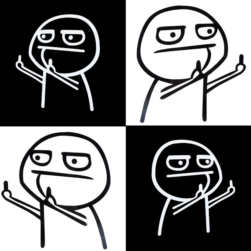 Funny Middle Finger Car Reflective Stickers Vinyl Sticker Decasl Auto Motorcycle Personality Cartoon Creative Body Sticker Decal