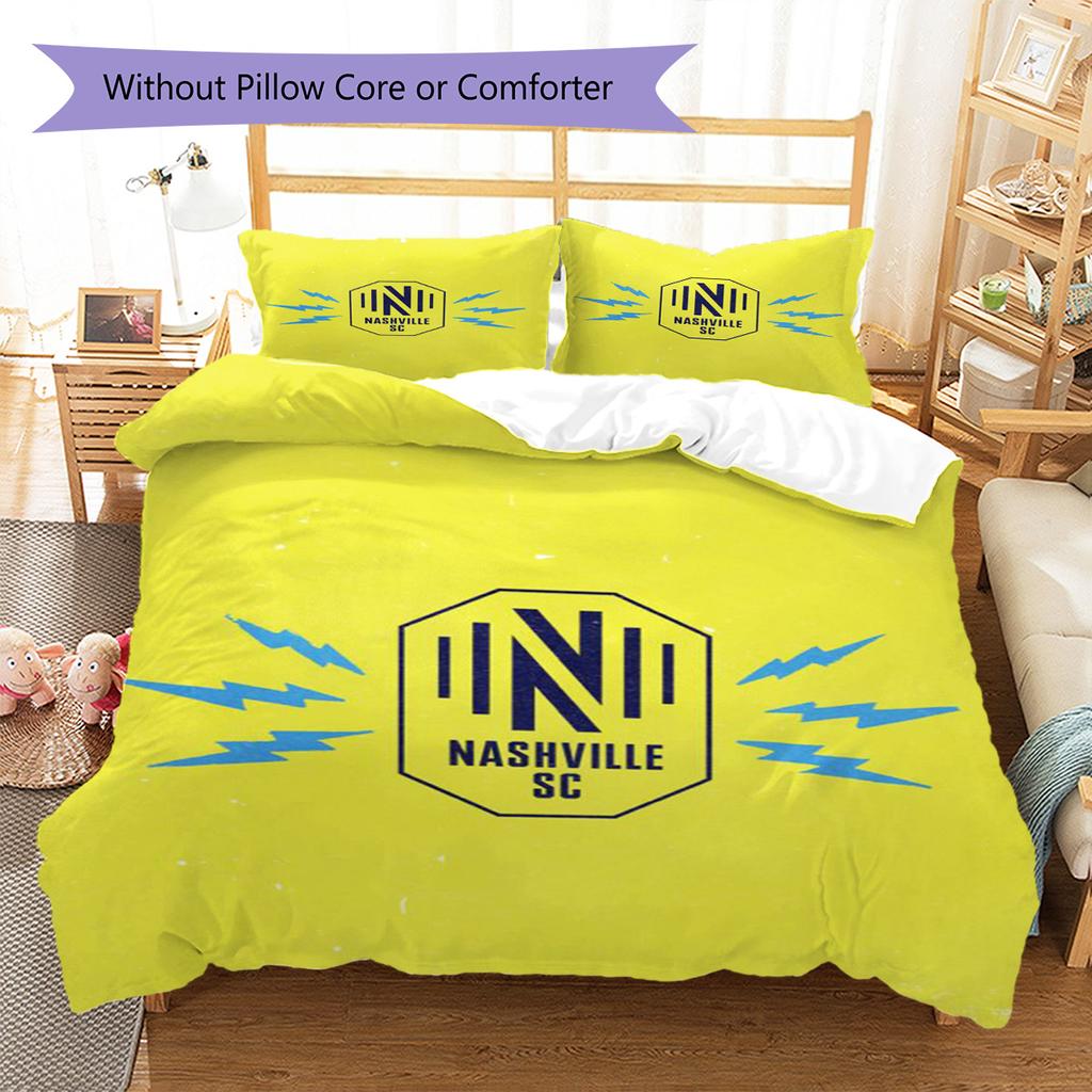 Nashville SC Pattern Bedding Set Quilt Cover Pillowcase Home Decor Gift (1 * duvet cover + 2 * pillowcase, without core)