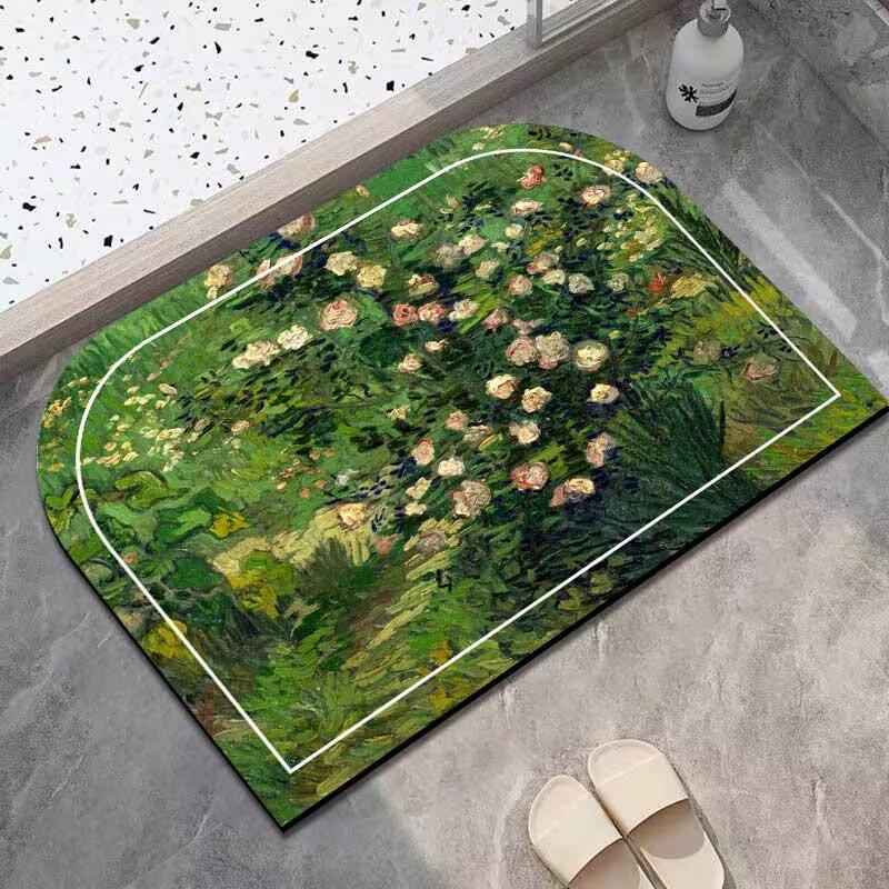 Bathroom special floor mat, diatom mud absorbent quick-drying carpet, household toilet, bathroom door non-slip foot pad