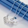925 Sterling Silver 16-30 Inch Exquisite Geometric Pendant Necklace, Fashionable Wedding Women's Accessories Jewelry