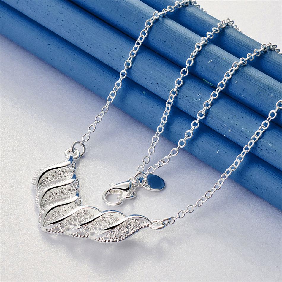 925 Sterling Silver 16-30 Inch Exquisite Geometric Pendant Necklace, Fashionable Wedding Women's Accessories Jewelry