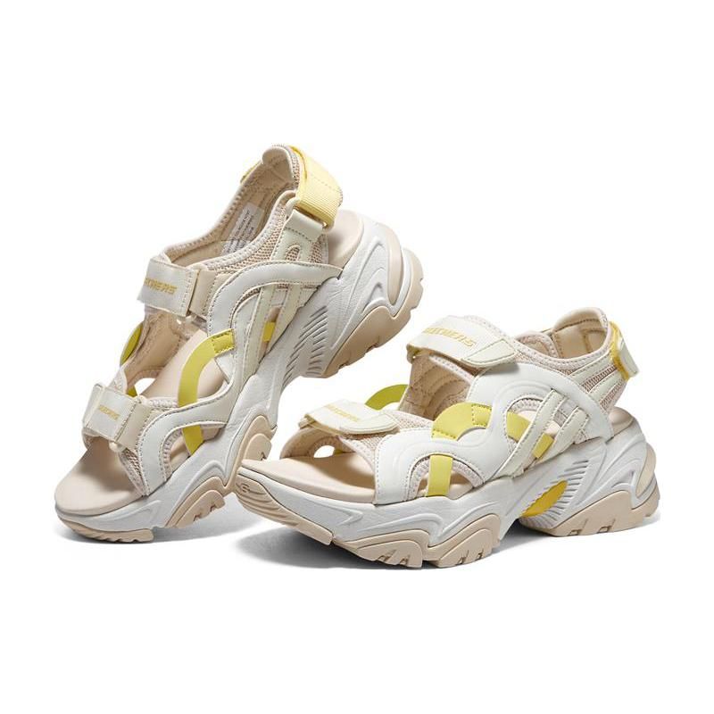 Skechers Mecha Sandalen Rutschfest Langlebig Sportsandalen Damensandalen Weiß Gelb 119862-NTMT
