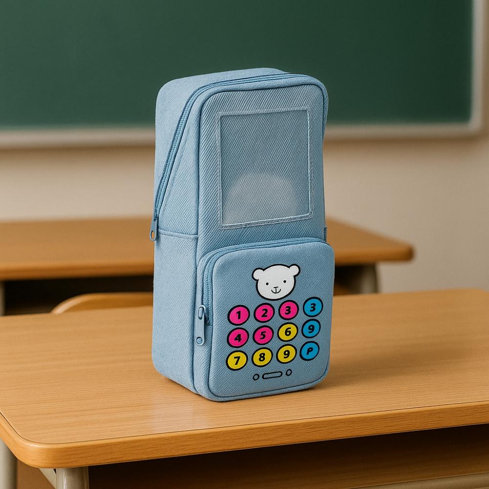 Kawaii Denim Pencil Bag Large Capacity Stationery Storage Bag Pencil Case  Office Accessories