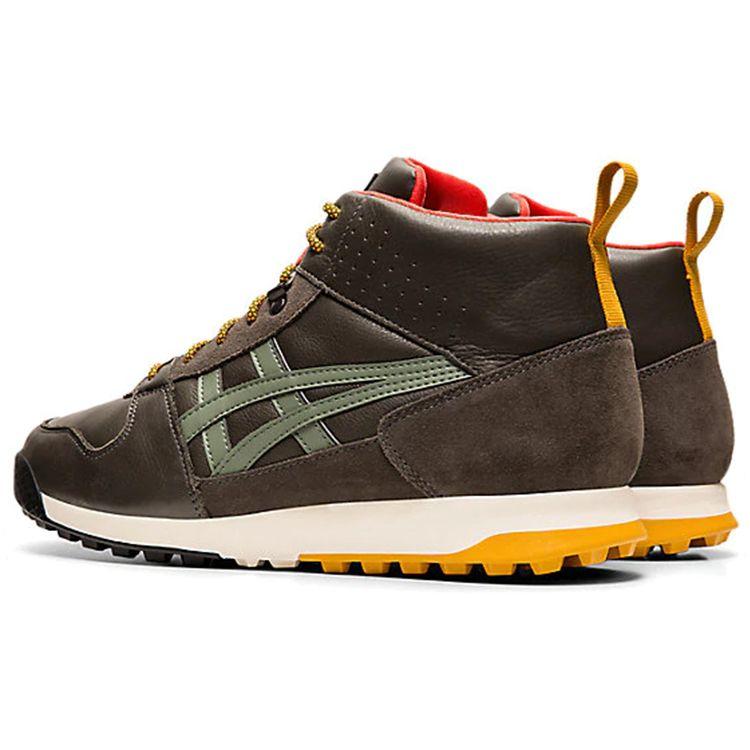 ONITSUKA TIGER Horizonia MT Retro Pohodlné Kožené Síťované Protiskluzové Tlumící Vysoké Běžecké Boty Unisex Teniska Tmavě Hnědá 1183A398-251