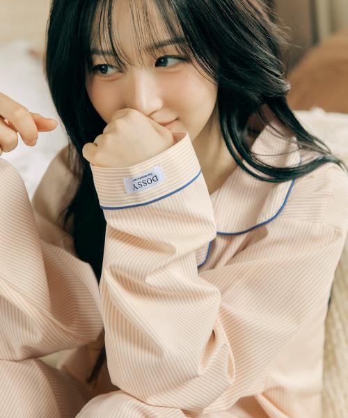 

[Dossy] 2PACK Silk-fit Clean Long-sleeve Couple Pajama Set [Shipped from Korea] 100% Authentic Beige XL