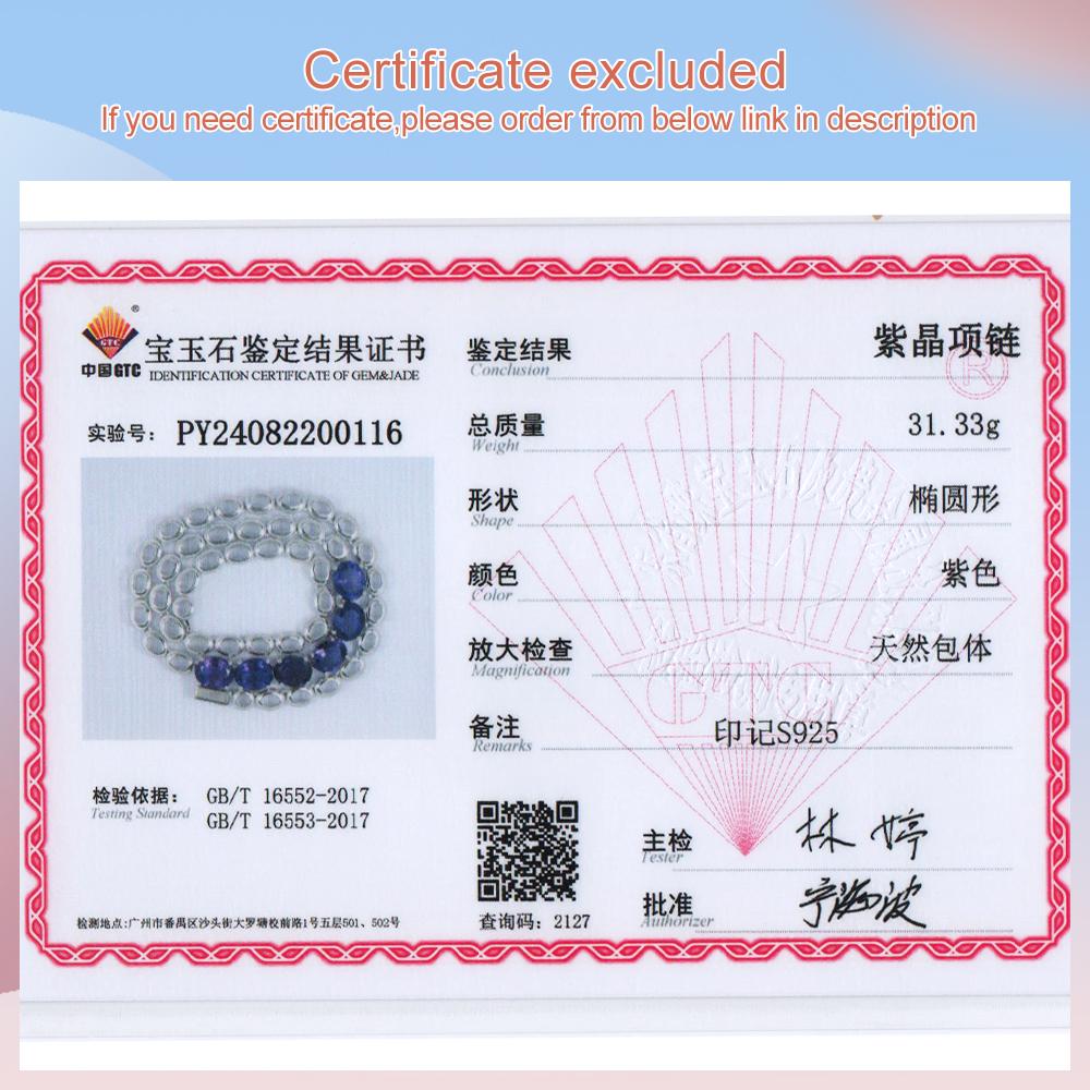 Luxury elegance February Birthstone Natural African Amethyst Women's Necklace 925 Silver Fine jewelry Anniversary & Banquet