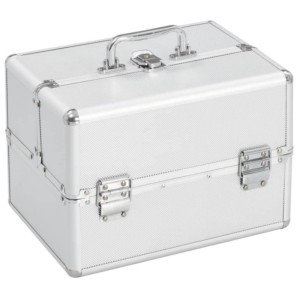 Cosmetic Case 22 x 30 x 21 cm Silver Aluminum