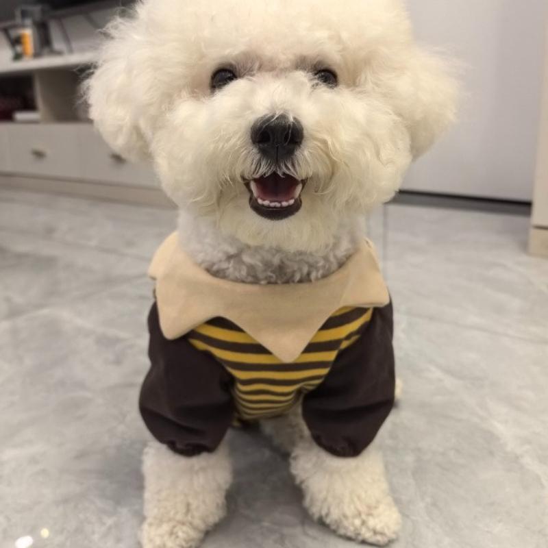Pet Spring Autumn Striped Jumpsuit Prevent Cold Dog Belly Protection Coat for Small Dog Four Legged Coat Pet Pajama PuppyClothes