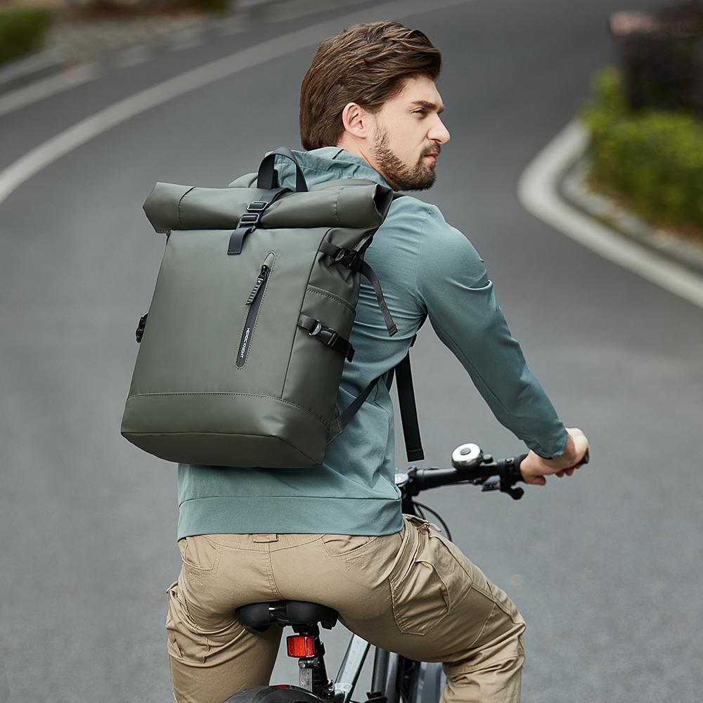 Heroic Knight Large Capacity Expandable Travel Backpack Men Waterproof Roll-top Design Backpack for 15.6" Laptop Fashion Leisure Sports Backpack