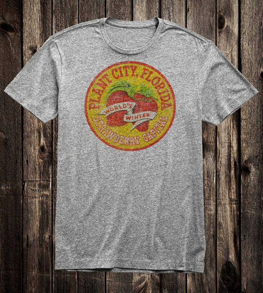 Retro Travel Tee T Shirt Vtg Art Tourist State Florida Plant City Strawberry Unisex T-Shirt XXL