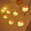 Kawaii Sanrio Hello Kitty Lights String Bedroom Battery Atmosphere Lighting Home Decoration Anime Figures Luminous Model Toys
