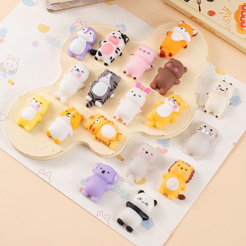 Jucării Mochi Squishy cu Animale Drăguțe Culcate, Bile pentru Ameliorarea Stresului, Jucărie Senzorială Moale și Amuzătoare pentru Strâns, Fidget Toy pentru Adulți și Copii, Cadouri pentru Petreceri