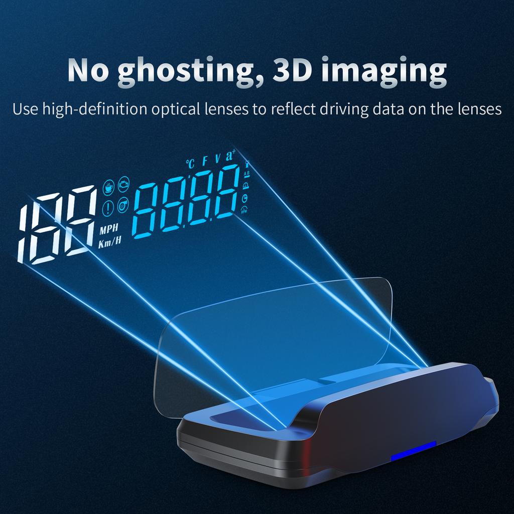 Head Up Display HUD Car OBD2 GPS  Digital Speedometer Projection Reflector Time Compass Altitude Overspeed Alert Fatigue Alert