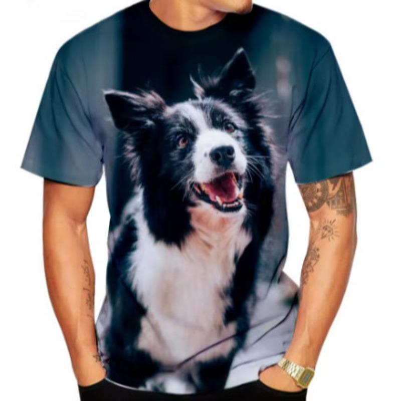

Border Collie 3D Printed Men s Summer Fun Haarajuk T-shirt 6XL