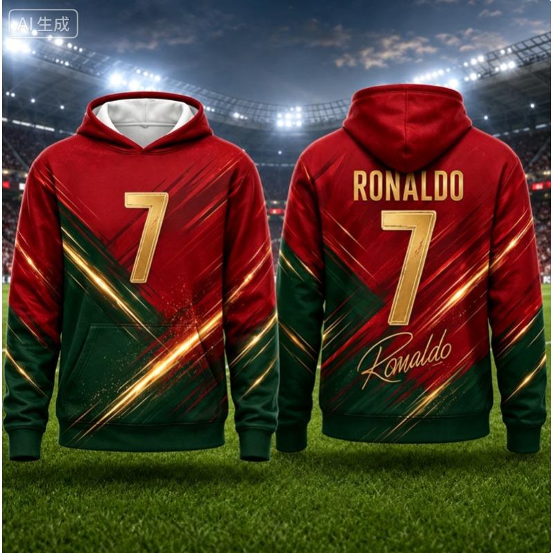 Nouveaux sweats à capuche imprimés Ronaldo #7 pour hommes Automne Manches longues Sweat-shirt Décontracté Pull Football Streetwear Sweat à capuche Hommes Femmes