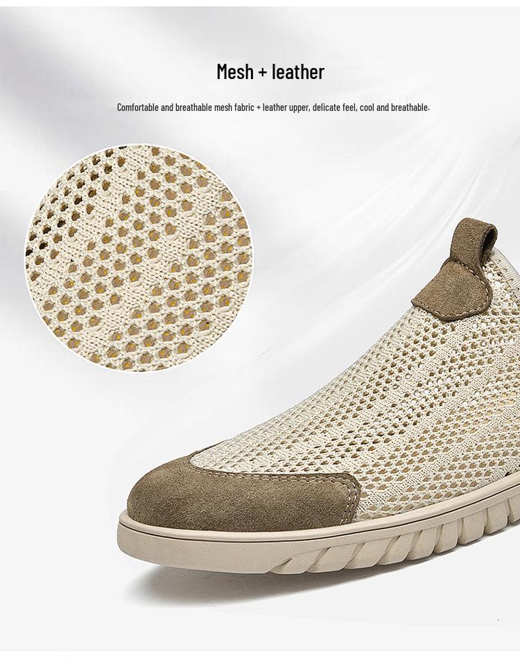 2025 Men's Breathable Mesh Slip-On Casual Shoes – Soft Sole, Large Sizes Available