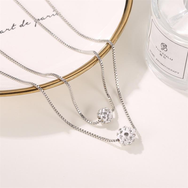 Shambhala Double Necklace Ball Ball Clavicle Chain Simple Short Section Ladies Clavicle Chain Jewelry ADM