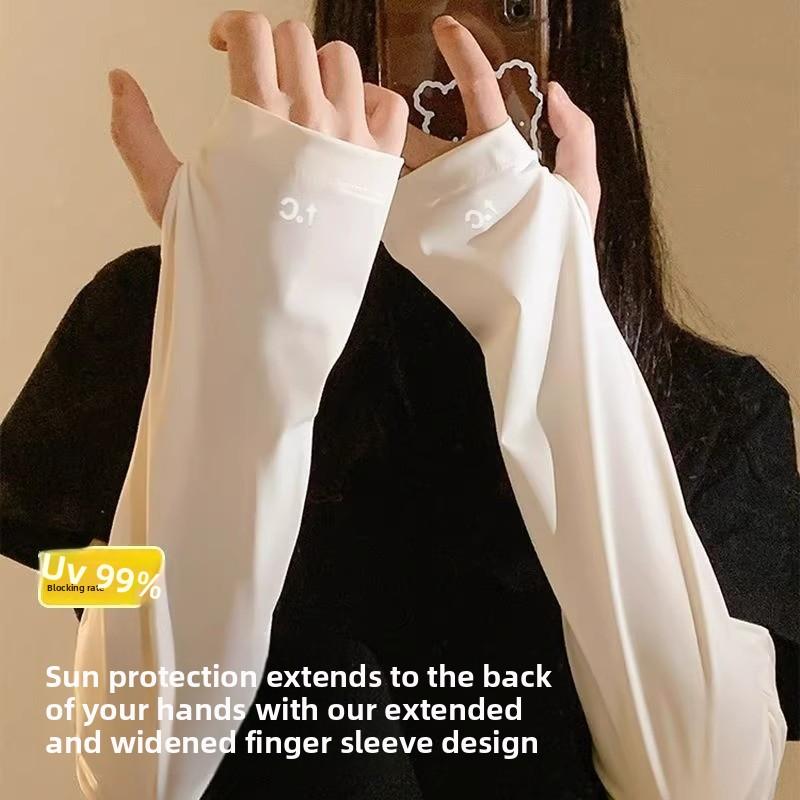 Sunscreen ice sleeves women's summer UV protection ice silk loose enlarged thin extended hand sleeves outdoor