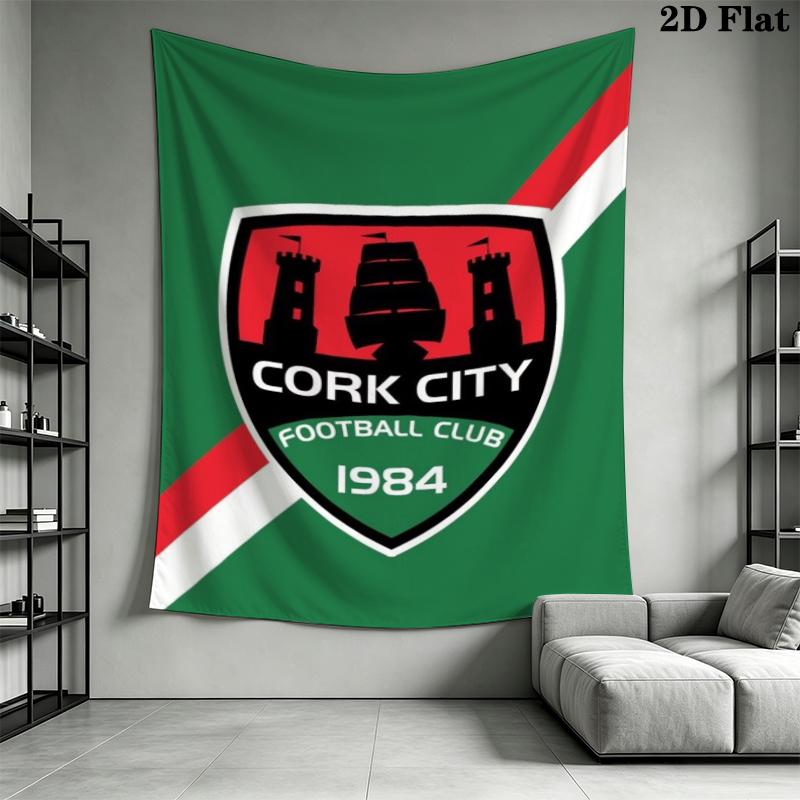 cork city FC Wall Tapestry Aesthetic Wall Hanging Printed Fabric Blanket Decorative Tapestries for Bedroom Living Room Home Decor