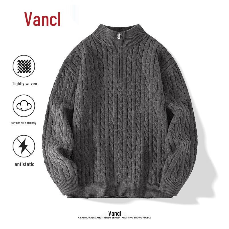 

VANCL Men s Winter Warm Half-Zip Knit Sweater XL