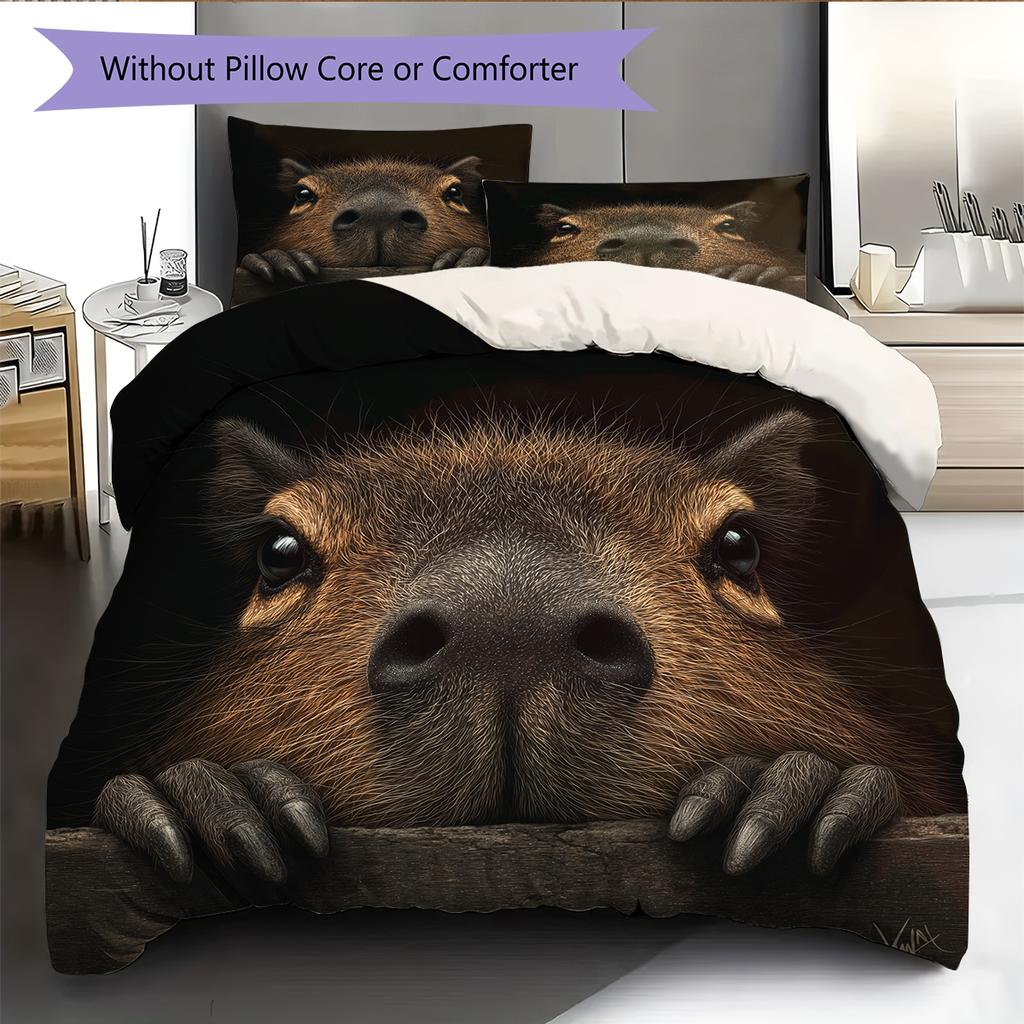 Povlečení s kapybarami Domácí dekorace Narozeninový dárek (1 * povlak na peřinu + 2 * povlak na polštář, bez jádra)