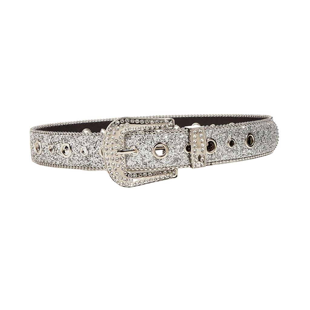 Fashion Women Belt PU Leather Casual Shinning Rhinestone Jeans Decorative Cowgirl for