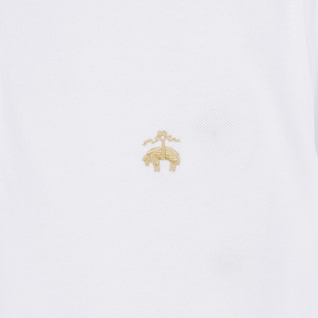BROOKS BROTHERS Supima Pique Polo Shirt (White) (Bbntmm4371A)